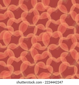 seamless pattern of pink transparent hearts