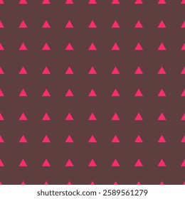 Seamless pattern with pink triangles on dark background
