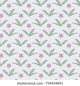 Seamless pattern with pink tulips