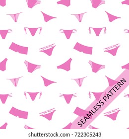 seamless pattern, pink underwear on white background