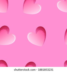 Nahtlose Muster der rosa Valentinstag-Herzen