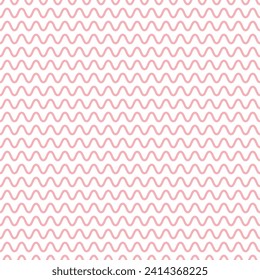 Seamless pattern with pink wavy lines