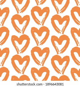 Diseño de líneas de pincel rosa de pincel de corazón blanco sin brillo, textura de fondo abstracta simple de estilo escandinavo. tendencia de la temporada. Se puede utilizar para telas de envoltura Gift, papel pintado. Vector