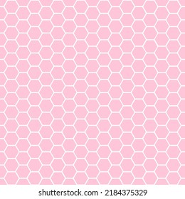 Seamless pattern with pink and white honeycomb.
