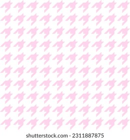 Seamless pattern with pink and white hounds tooth