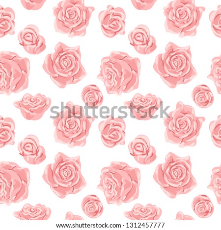 Seamless Pattern Pink White Roses Vector Stock Vector Royalty Free