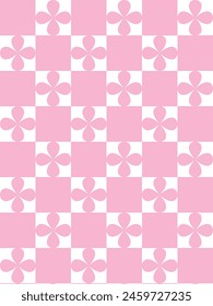 Seamless pattern with pink and white squares. Vector illustration.