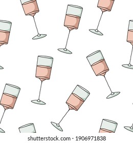 Patrón sin foco con vasos de vino rosa