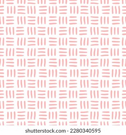 Seamless pattern with pink woven design