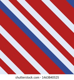 Seamless pattern. Pink-red-blue stripes on white background Striped diagonal pattern for printing on fabric, paper, wrapping, scrapbooking, websites Background with slanted lines Vector illustration 