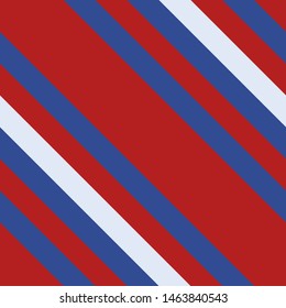 Seamless pattern. Pink-red-blue stripes on white background Striped diagonal pattern for printing on fabric, paper, wrapping, scrapbooking, websites Background with slanted lines Vector illustration 