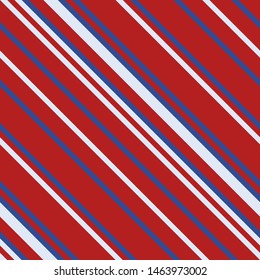 Seamless pattern. Pink-red-blue stripes on white background Striped diagonal pattern for printing on fabric, paper, wrapping, scrapbooking, websites Background with slanted lines Vector illustration 