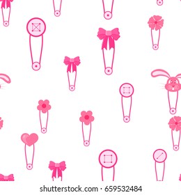 seamless pattern with pins. Baby Wallpapers. paper