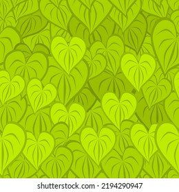 Seamless pattern of "piper betel" leaves (or "sirih" in Bahasa Indonesia), a traditional medicine item.