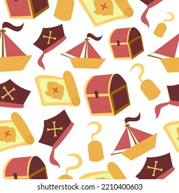 Seamless pattern pirate. Creative texture for fabric, wrapping, textiles, wallpaper, and apparel. Vector illustration