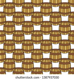 Seamless pattern. Pirate symbols - a barrel of treasure. For registration and printing. Vector illustration