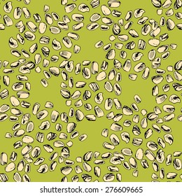 Seamless pattern with pistachios