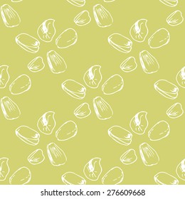 Seamless pattern with pistachios