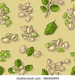 Seamless pattern with pistachios