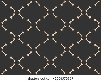 Seamless pattern of pixel bones. Halloween pattern of 8-bit skeleton bones in the style of classic graphics of retro games of the 80s. Design for covers, banners and wrapping. Vector illustration