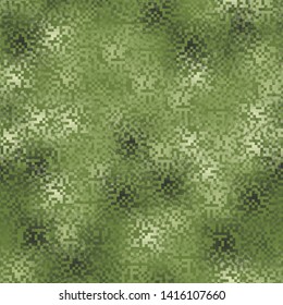 Seamless pattern. Pixel camouflage colors of the forest landscape. Used translucent elements with overlays. Editable.
