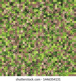 Seamless pattern. Pixel camouflage colors of the forest and the desert. Small concentric squares. Checkered texture.