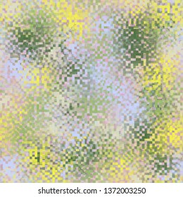 Seamless pattern. Pixel camouflage non-standard colors. Used translucent elements with overlays. Editable.