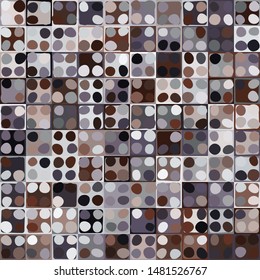 Seamless pattern. Pixel camouflage with spots and rounded squares. The colors of the desert.