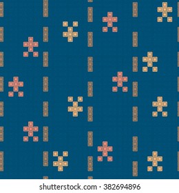 Seamless pattern with pixel cars for children. Children's stylized abstract background.