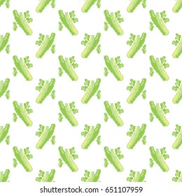 Seamless pattern with pixel celery, vector illustration