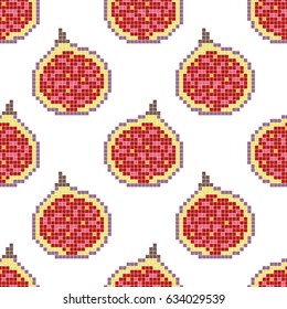 Seamless pattern with pixel figs, vector illustration