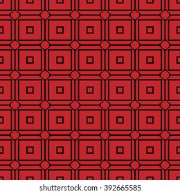 Seamless pattern. Pixel geometry. The abstract vector image. It can be used for web design, background, wallpaper wall. Black and red color