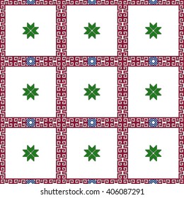 Seamless pattern of pixel mosaic design as textiles, presentations, wallpapers. Vector Image.