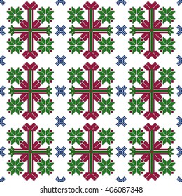 Seamless pattern of pixel mosaic design as textiles, presentations, wallpapers. Vector Image.