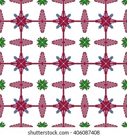 Seamless pattern of pixel mosaic design as textiles, presentations, wallpapers. Vector Image.