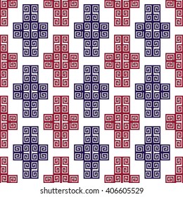 Seamless pattern of pixel mosaic design as textiles, presentations, wallpapers. Vector Image.