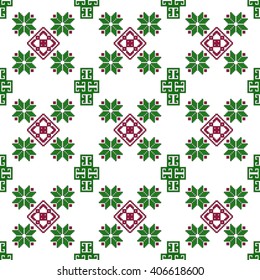 Seamless pattern of pixel mosaic design as textiles, presentations, wallpapers. Vector Image.