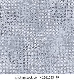 Seamless pattern. Pixel winter camouflage. Shades of snow landscape. Editable.