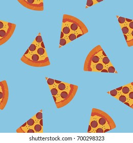 Seamless pattern with pizza
