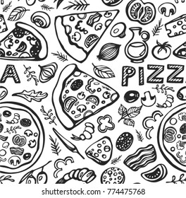 Seamless pattern. Pizza