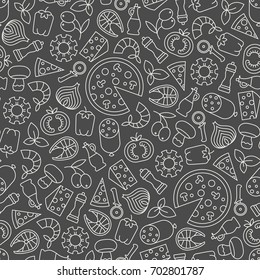 seamless pattern with pizza design elements