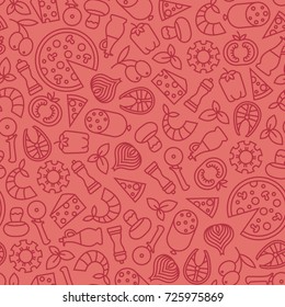 seamless pattern with pizza design elements