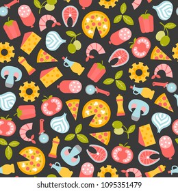 seamless pattern with pizza icons