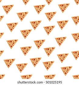 Seamless pattern with pizza  slice.