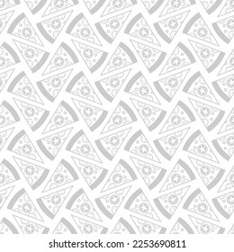 Seamless pattern of pizza slices on white background