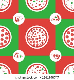 Seamless pattern of pizza vector illustration sketch