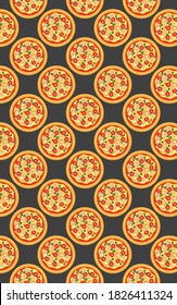 Seamless pattern with pizza. Wallpaper, print, modern textile design, wrapping paper