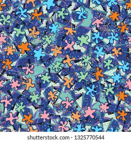 Seamless pattern. Placer placer pseudo-relief blots. Abstract background.