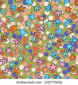 Seamless pattern. Placer placer pseudo-relief blots. Abstract background.