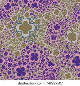 Seamless pattern. Placer of stylized flowers. Female camouflage. Suitable for 3d.
